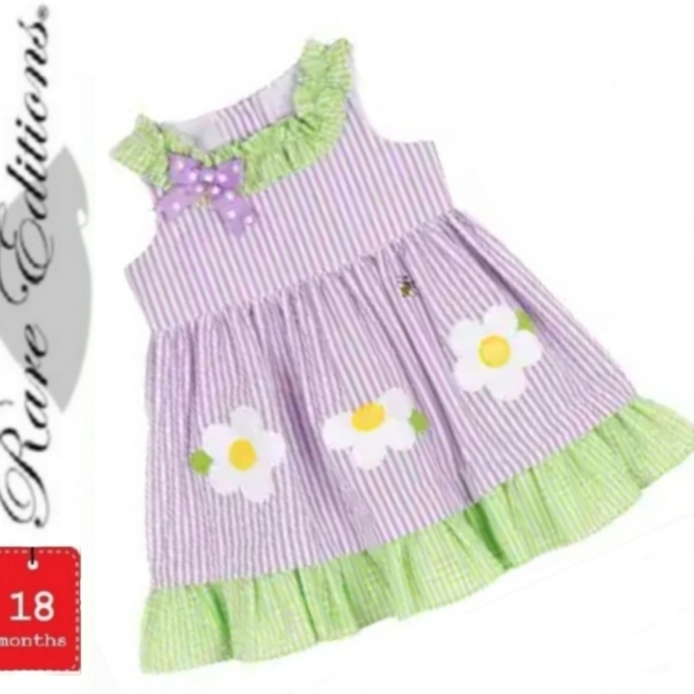 🎁 10/$25 Rare Editions Purple and Green Ruffled Tiered Sundress